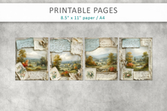 Vintage Landscape Junk Journal Pages, craft paper Product Image 2
