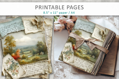 Vintage Landscape Junk Journal Pages, craft paper Product Image 4