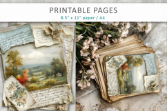 Vintage Landscape Junk Journal Pages, craft paper Product Image 5