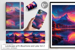 Digital Paper Mountains and Lake Product Image 1