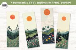 Whimsical Landscape Bookmarks, Printable Crafts, 4 PNG Product Image 1