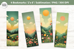 Whimsical Landscape Bookmarks, Printable Crafts, 4 PNG Product Image 1