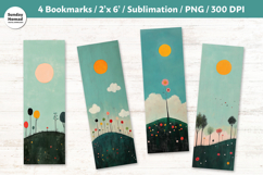 Whimsical Landscape Bookmarks, Printable Crafts, 4 PNG Product Image 1