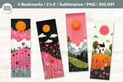 Whimsical Landscape Bookmarks, Printable Crafts, 4 PNG Product Image 1