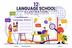 12 Language School Illustration Product Image 1