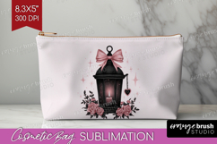 Lantern Cute Cosmetic Bag Pink Halloween Makeup Bag PNG Product Image 1