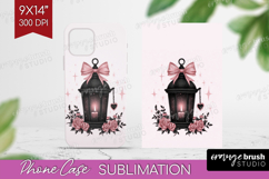 Lantern Cute Phone Case PNG Pink Halloween Case PNG Product Image 1