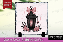 Lantern Cute Slate PNG Pink Halloween Square Slate Product Image 1
