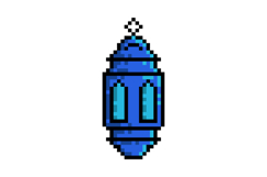 Lantern islamic pixel art clipart design decoration Product Image 1