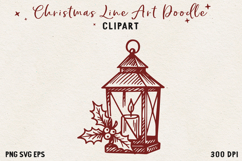 Vintage Hand-Drawn Christmas Illustration| Line Art Clipart Product Image 1