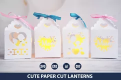 4 Mother's Day Paper Cut Lanterns I Mother's Day Paper Cut Product Image 1