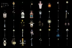 300 LANTERN, LAMPS TRANSPARENT PNG FILES, PHOTOSHOP OVERLAYS Product Image 8