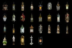 300 LANTERN, LAMPS TRANSPARENT PNG FILES, PHOTOSHOP OVERLAYS Product Image 7