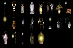 300 LANTERN, LAMPS TRANSPARENT PNG FILES, PHOTOSHOP OVERLAYS Product Image 10