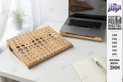 Laptop Stand Laser Cut | Notebook Holder | Office Decor |CNC Product Image 1