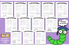 Learn Numbers Printables - Preschool Practice sheets Product Image 2