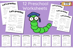 Learn Numbers Printables - Preschool Practice sheets Product Image 1