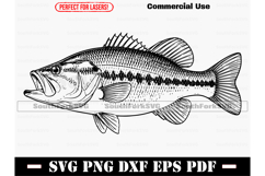 Largemouth Bass SVG PNG DXF EPS PDF Product Image 1