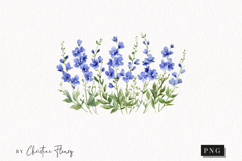 Watercolor Larkspur Flower | Floral Clipart Product Image 1