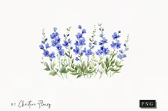 Watercolor Larkspur Flower | Floral Clipart Product Image 1