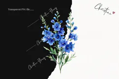 Watercolor Larkspur Flower | Floral Clipart Product Image 2