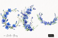 Watercolor Larkspur Flower | Floral Clipart Product Image 1