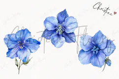 Watercolor Larkspur Flower | Floral Clipart Product Image 3