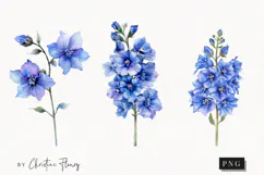 Watercolor Larkspur Flower | Floral Clipart Product Image 1