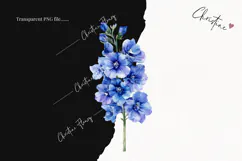 Watercolor Larkspur Flower | Floral Clipart Product Image 2