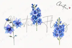 Watercolor Larkspur Flower | Floral Clipart Product Image 3