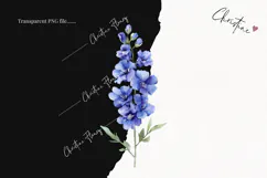 Watercolor Larkspur Flower | Floral Clipart Product Image 2
