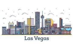 Outline Las Vegas Nevada City Skyline. Product Image 1