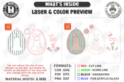 Easter Bunny Egg Ornament Laser Cut | Egg Hanging Decor SVG Product Image 3