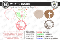 Wall Round Signs Laser Cut Bundle | He Is Risen | Easter SVG Product Image 3