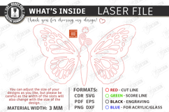 3D Butterfly Laser Cut | Hanging Ornament | Home Decor | CNC Product Image 3