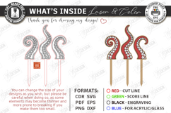 Decorative Plant Stake Laser Cut | Garden Marker | Octopus Product Image 3