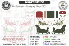 3D Christmas Sleigh Laser Cut | Wooden Santa Sleigh Laser Product Image 3