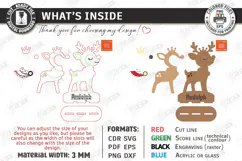3D Christmas Reindeer Stand Table Decor Laser Cut | Holidays Product Image 3