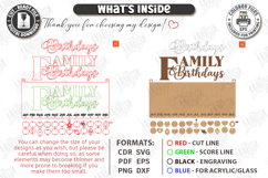 Family Birthdays Calendar Laser Cut Bundle|Family Events SVG Product Image 14