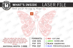 3D Butterfly Laser Cut | Hanging Ornament | Home Decor | CNC Product Image 3