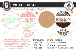 Wall Round Signs Laser Cut Bundle | He Is Risen | Easter SVG Product Image 4