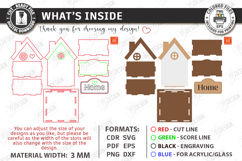 House Shaped Organizer Laser Cut | Desktop Storage Box SVG Product Image 3