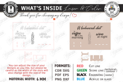 Coffee Mug and Wine Glass Holder Laser Cut | Wall Decor SVG Product Image 3