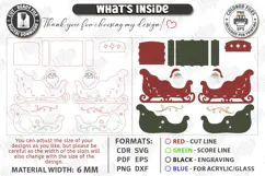 3D Christmas Sleigh Laser Cut | Wooden Santa Sleigh Laser Product Image 3