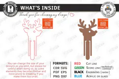Christmas Deer Bag Clips Laser Cut | Holiday Gift Bag Clip Product Image 3