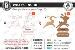 3D Christmas Reindeer Stand Table Decor Laser Cut | Holidays Product Image 3