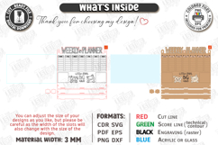 Weekly Wall Planner Laser Cut | Nursery Decor | Kids Laser Product Image 3