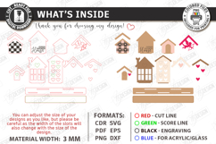 Valentine’s Day Houses Laser Cut| Tabletop Décor |3D Village Product Image 3