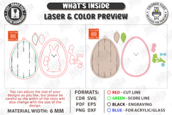 Easter Bunny Egg Ornament Laser Cut | Egg Hanging Decor SVG Product Image 3