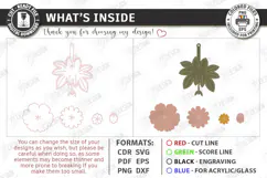 3D Leather Bag Charm Laser Cut | Flower | Floral Accessory Product Image 3